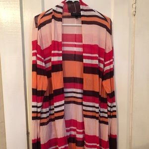 Lane Bryant Multi Color Cardigan 26/28 Lightweight